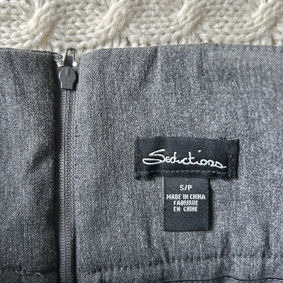 Seductions Gray Pencil Skirt - Picture 2 of 2